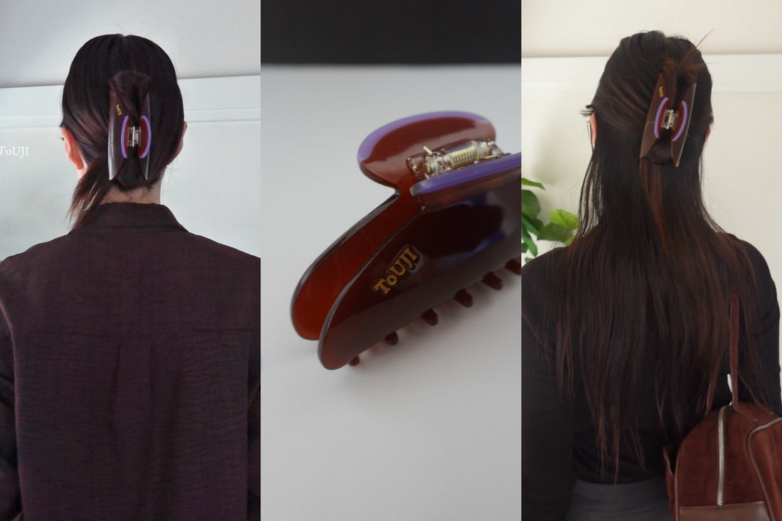 秋冬の装いに合わせたい。ToUJI hair clip（REDBROWN）の合わせ方