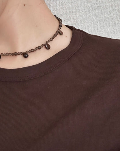 【9/4(fri.)12:00- pre order】ToUJI necklace (BROWN)