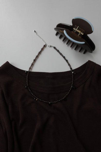 【9/4(fri.)12:00- pre order】ToUJI necklace (BROWN)