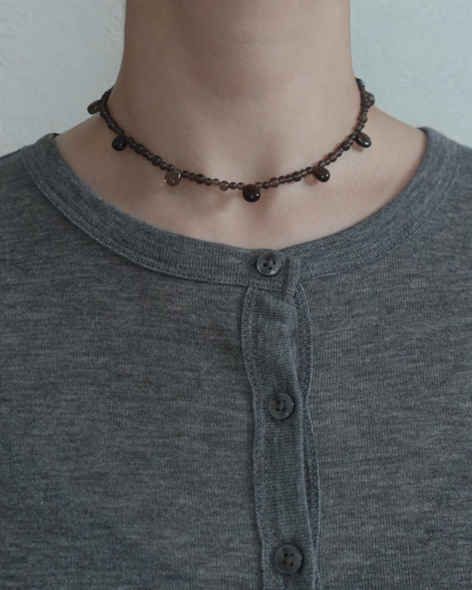 【9/4(fri.)12:00- pre order】ToUJI necklace (BROWN)