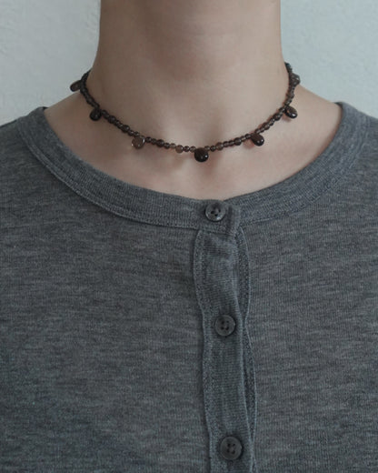 【9/4(fri.)12:00- pre order】ToUJI necklace (BROWN)